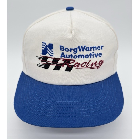 Vintage HALO Borg Warner Automotive Racing Cap Mens One Size White Blue Snapback - Picture 1 of 8